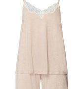 Natural Elegance Spaghetti Camisole Short Pajama Set | Toffee Melange 74962-3012